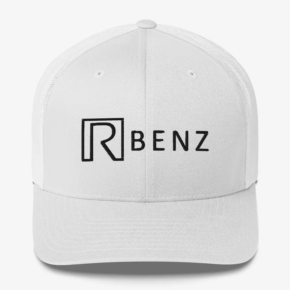 R-benz White Trucker Cap